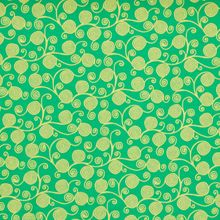 Katoen groen met sierlijke cirkels